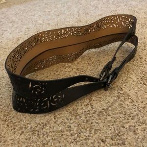 Black BCBG double buckle belt